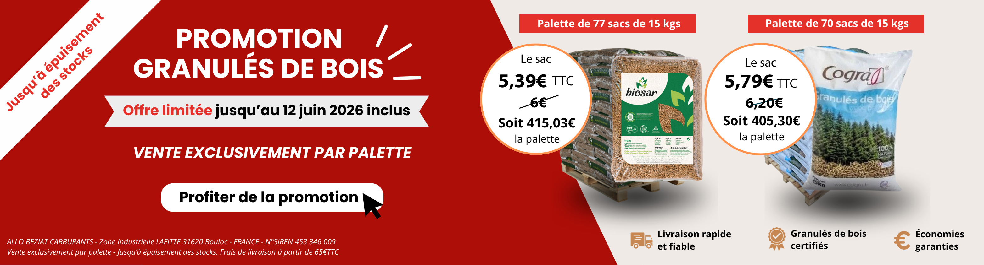 Promotion granulés Béziat